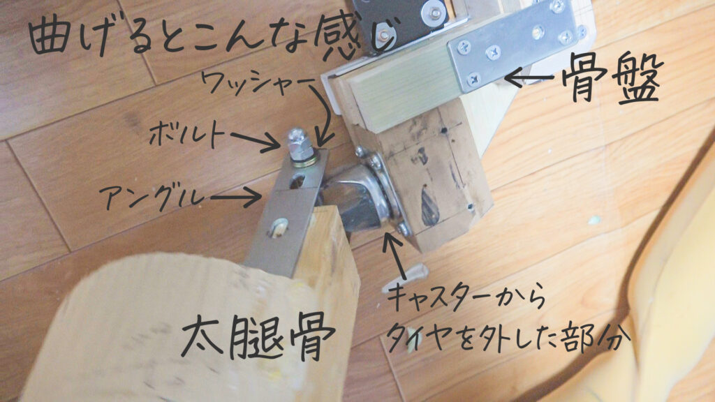 自作ラブドールの股関節構造