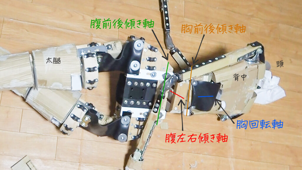 自作ラブドールの胴体の可動箇所（背中向き）